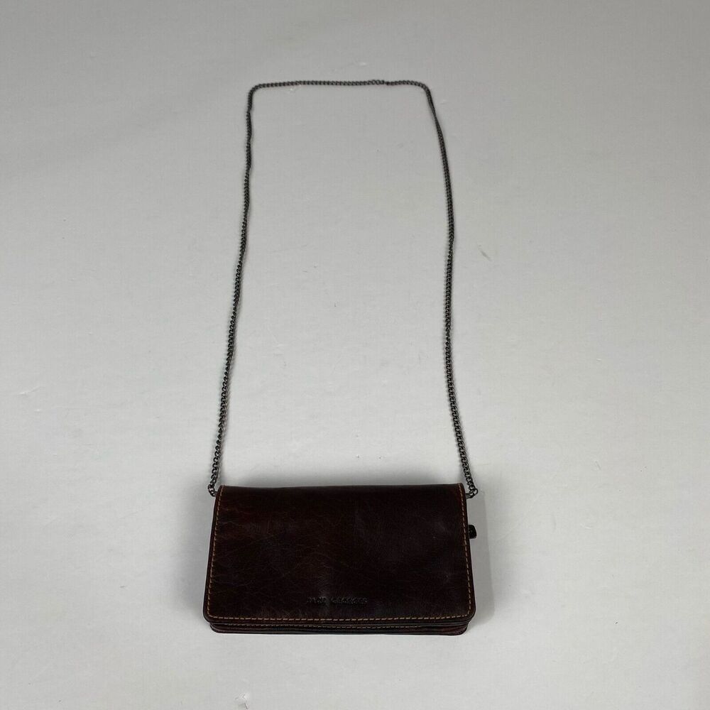 Jack Georges Brown  Crossbody Bag Leather Voyager Flap Over.